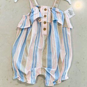 Carter's Pink, Blue, & Beige Baby Romper (3m)